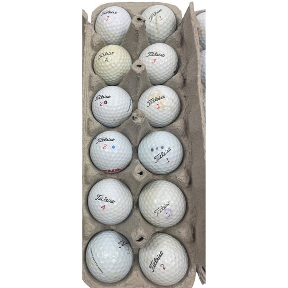 Used Titleist Golf Balls Assorted Numbers Pre-Owned total 24 102a - Picture 2 of 4
